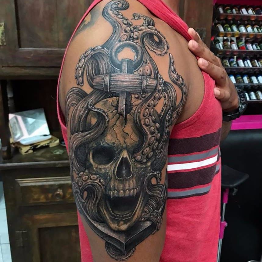 Skull octopus tattoo design  Speedpaint by ArtAG95 on DeviantArt