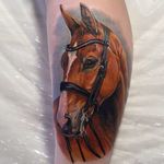 Beautiful horse tattoo by Giena Revess! #GienaRevess #realistic #realism #3D #photorealism #horse