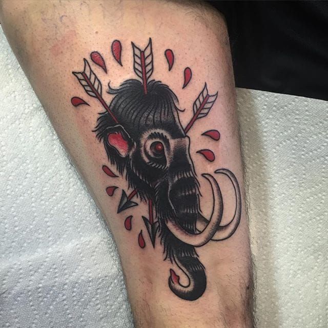 mammoth tattoo design on hip  Tattoos Forearm sleeve tattoos Elephant  tattoo