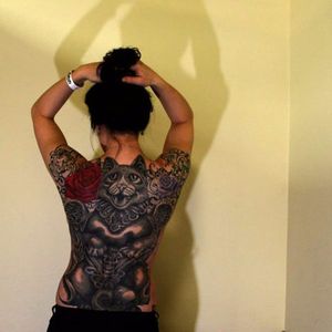 Jennifer Hernandez's back piece was done by Vinnie at Rebirth tattoo Photography courtesy of Bob Hallinen at the Alaska Dispatch News #BobHallinen #ADN