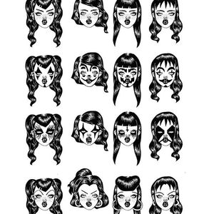 Girls Girls Girls by Deanna Richmond (via IG-dearich) #artshare #illustration #fineart #goth #deandri