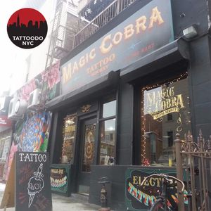 Magic Cobra Tattoo Society (IG—magiccobratattoo). #MagicCobraTattooSociety #NYCtattooshops #Williamsburg