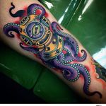 Octopus Tattoo by Zach Bowden #octopus #traditional #neotraditional #boldtraditional #brigthandbold #traditionalartist #ZachBowden