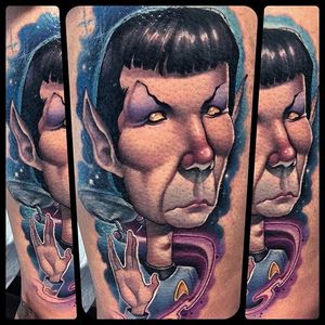 Illustrative Spock Star Trek tattoo by IG @kellydotylovessoup (Kelly Doty)