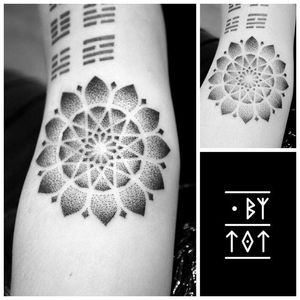 Mandala tattoo by Mr Tot #MrTot #handpoke #handpoked #dotwork #mandala