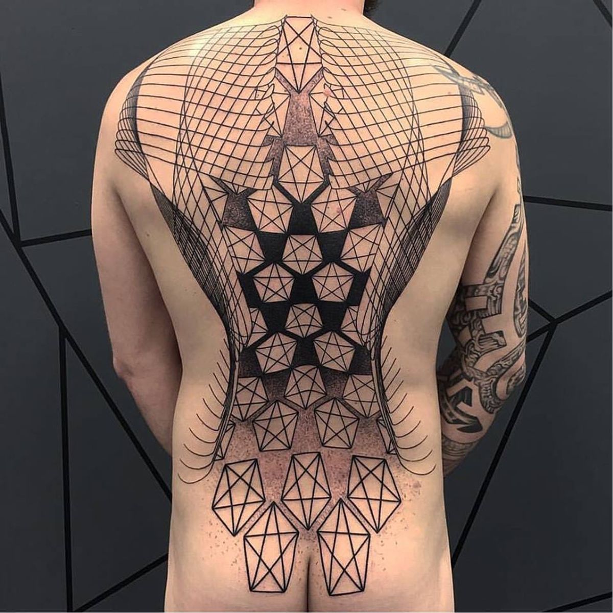 Tattoo uploaded by JenTheRipper • Geometric back tattoo by Seb InkMe # ...