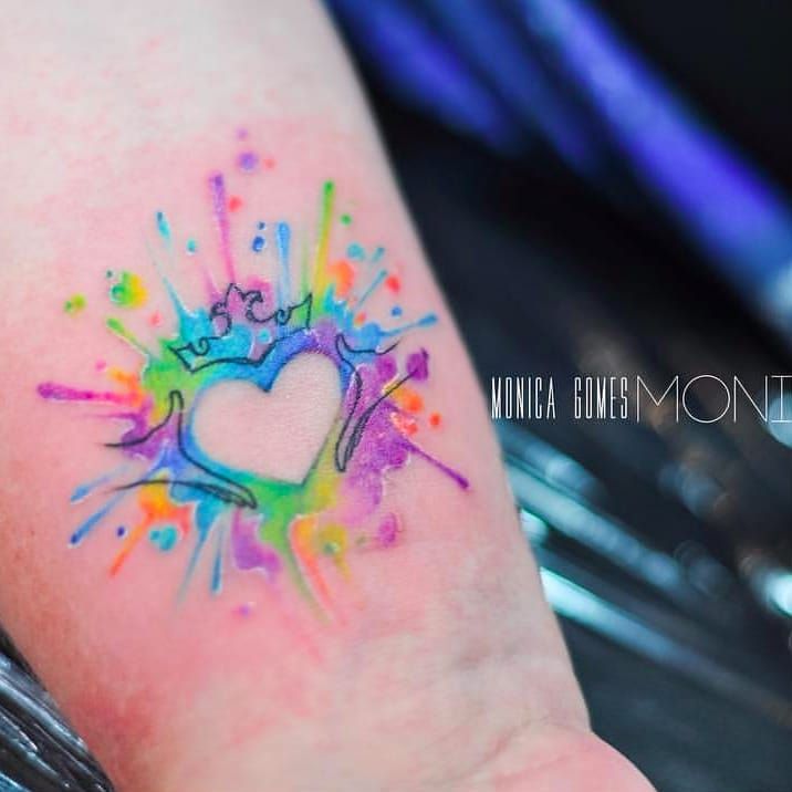 Arm Watercolor Heart tattoo at theYoucom