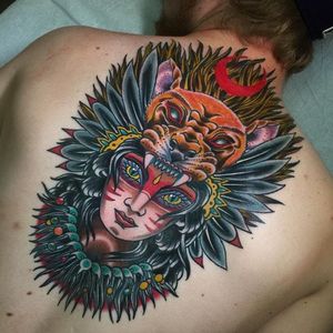 Queen of the Jungle Tattoo by Miguel Lepage #queen #neotraditional #neotraditionalartist #contemporary #bold #canadianartist #MiguelLepage