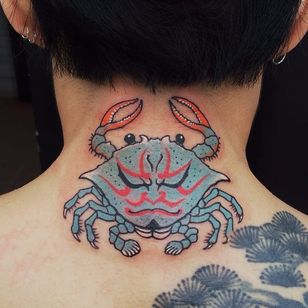 Tatuaje Heikegani por Mutsuo #heikegani #heikeganitattoo #japanesecrab #japanesecrabtattoo #japanese #crab #Mutsuo