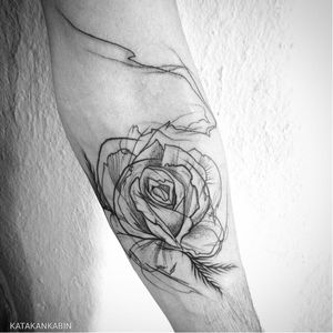 Rose tattoo by Katakankabin #Katakankabin #linework #sketch #abstract #rose