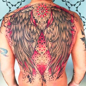 Pattern wing tattoo by Abel Miranda via Facebook #AbelMiranda #patternwork #wings #dotwork #mandala #abstract #trash