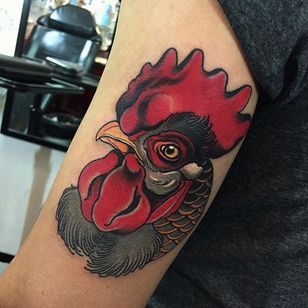 Tatuaje de un gallo por Alejandro Lopez