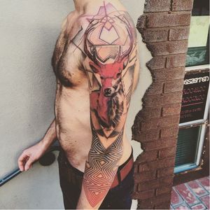 Badass stag tattoo by Mich Beck #MichBeck #graphic #artistic #stag