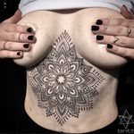 Mandala sternum tattoo by Bintt #Bintt #underboob #sternum #mandala