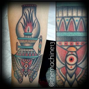 Lantern Tattoo by Zack Taylor #Lantern #TraditionalTattoos #TraditionalTattoo #OldSchool #OldSchoolTattoos #Traditional #ZackTaylor