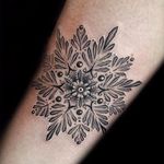 Sweet snowflake by Cally-Jo #callyjo #callyjoart #snowflake #blackandgrey #blackwork #linework #dotwork #snow #ornamental #pattern #geometric #tattoooftheday