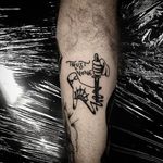 Trust None Tattoo by Tristan Trenaman #blackwork #blackworktattoo #contemporaryblackwork #blackink #blacktattoos #blackworkartist #TristanTrenaman