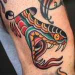 Snake Head Tattoo by Christopher Ayalin #snakehead #snake #traditional #oldschool #traditionalartist #ChristopherAyalin