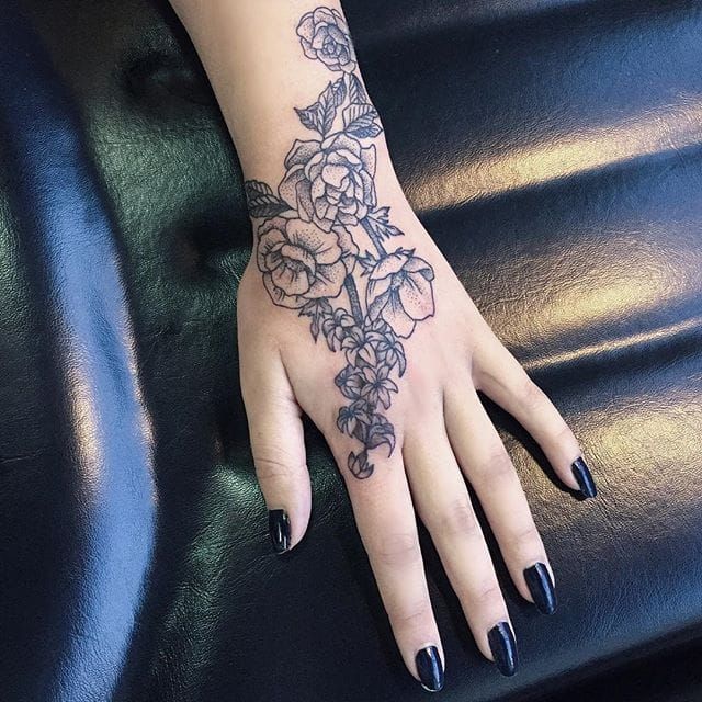 Floral hand tattoos tattoo floraltattoo handtattoo  TikTok