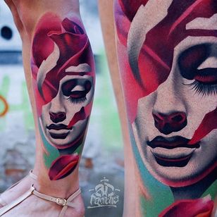 Tatuaje de mujer floral por Alex Pancho #realism #colorrealism #realistictattoo #abstractrealism #realistictattoos #AlexPancho