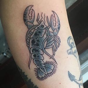 Cute blue lobster tattoo by Catarina Q. #cute #lobster #bluelobster #neotraditional #CatarinaQ