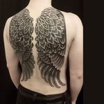 Wings tattoo by Eric Stricker #EricStricker #monochrome #dotwork #blackwork #geometric #ornamental #wings