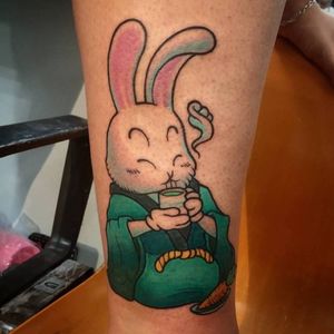 Anime tattoo by Kim Ai #KimAi #kawaii #japaneseanimation #anime #chibi #newschool #cartoon #japaneseculture #japaneseart #rabbit