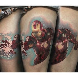 Iron Man tattoo by denny_de_ew on Instagram. #marvel #superhero #ironman #comic #movie #tonystark