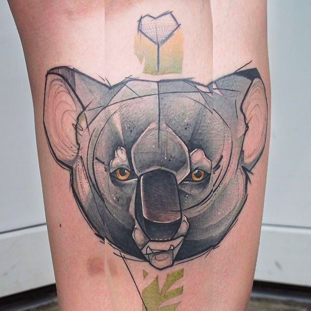 Tattoo uploaded by minerva • Sketch Style Koala Tattoo by Damian Thür @MrCoffee85 #DamianThür #Sketchstyle #sketchstyletattoo #Koala • Tattoodo
