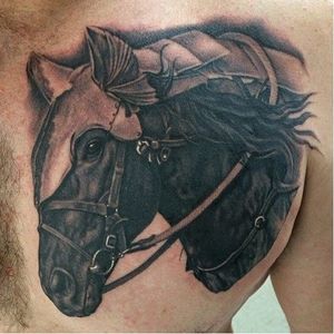Tatuagem feita por Bob Tyrell! #BobTyrell #pretoecinza #blackandgrey #realismo #animais #cavalos #horse #ivair #meme #brasil #brazil #portugues #portuguese
