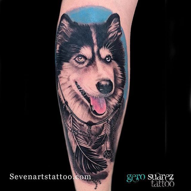 Flying Husky Dog Tribal Tattoo Illustration Stock Vector Royalty Free  135937277  Shutterstock