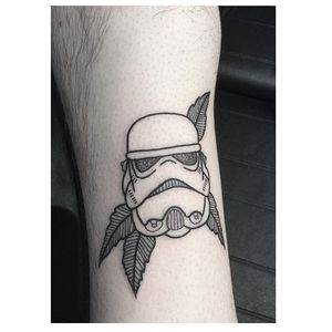 Storm Trooper tattoo by Poppy Segger. #PoppySegger #disney #pointillism #poppysmallhands #stormtrooper #starwars