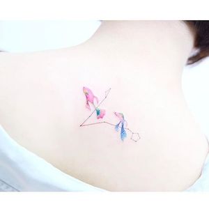 Pisces constellation tattoo by Tattooist Banul via Instagram @tattooist_banul #tattooistbanul #constellationtattoo #constellation #zodiac #dotwork #linework #minimalism