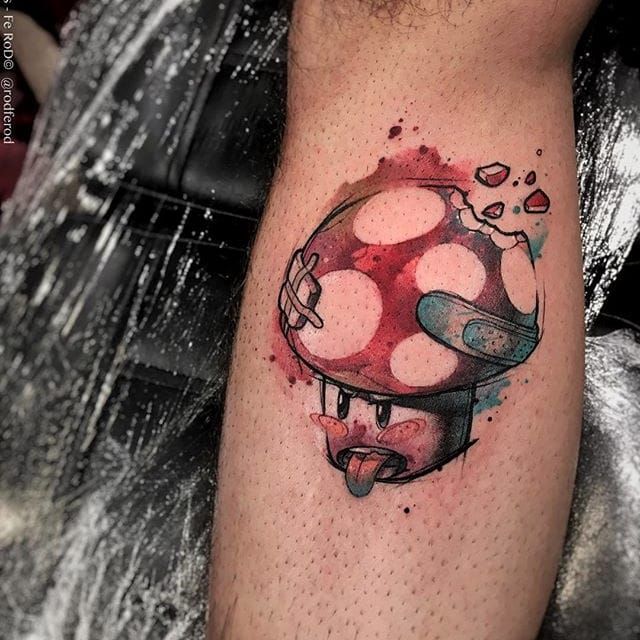 Arm Super Mario Tattoo by Leds Tattoo