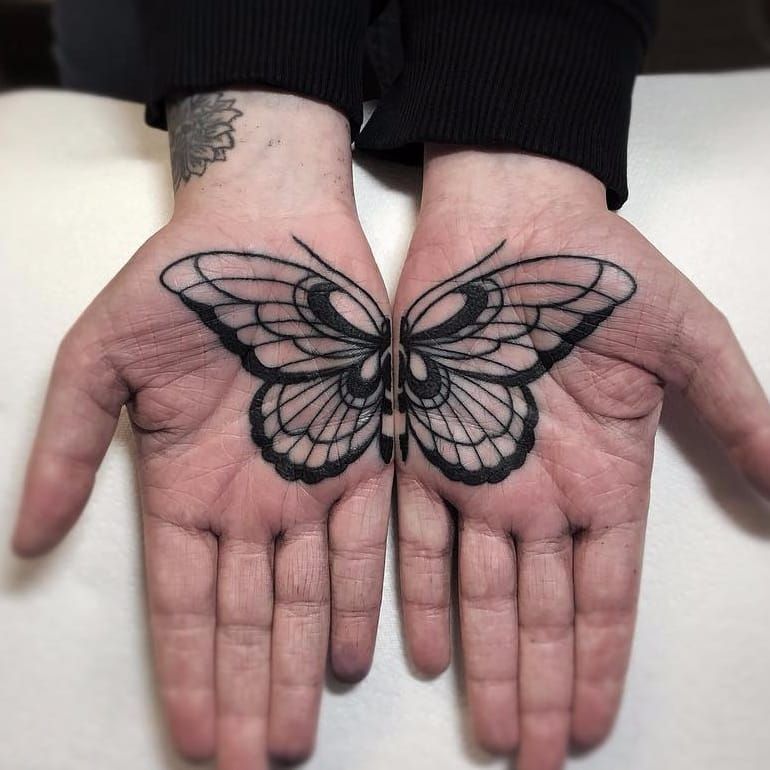 Hand drawn butterfly tattoo beautiful moth Vector Image