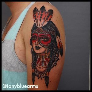 Native American Tattoo by Tony Nilsson #NativeAmerican #traditional #classictattoos #TonyNilsson