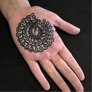 Pattern palm tattoo by Bastien Jean #BastienJean #pattern #patterned #floral #intricate #linework