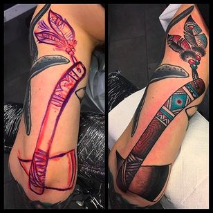 Signos del tatuaje de un tomahawk de Filip Henningsson.  #FilipHenningsson #RedDragonTattoo #traditioneltattoo #fedtattoos #tomahawk