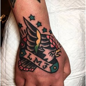 by Bad Tongue #BadTongue #oldschooltattoo #poptattoo #eagle