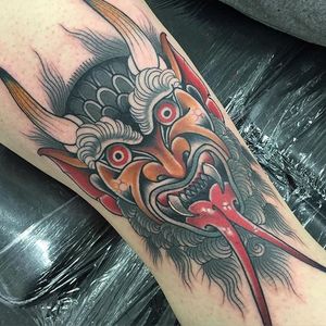Traditional Demon Tattoo by Myles Vear #TraditionalTattoo #TraditionalArtist #TraditionalTattoos #NeoTraditional #BoldWillHold #MylesVear
