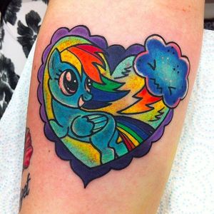 Rainbow dash My Little Pony tattoo by @roxyryder #roxyryder #mylittlepony #Alchemytattoostudio #UK