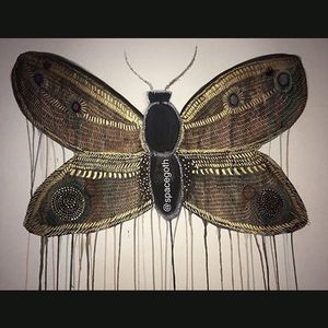 Duppy Bat via instagram spacegoth #moth #blackwitchmoth #duppybat #watercolor #art #artshare #fineart #spacegoth