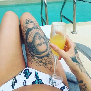William Shakespeare tattoo, artist unknown, from Instagram @lucillegraveney #WilliamShakespeare #holiday #pool #sun