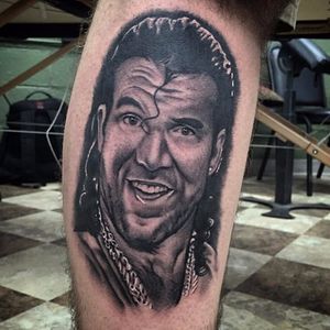 Razor Ramon Tattoo by Shane Murphy #RazorRamon #wrestling #wwe #wwf #wrestlingsuperstar #wrestlinglegend #ShaneMurphy #portrait #realistic #blackandgrey