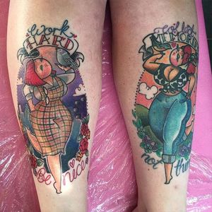Big girl pin up tattoo by Hollie West. #HollieWest #pinup #plussize #bodylove #bodypositivity #pinuplady #biggirlpinup