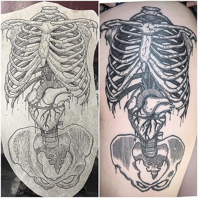 ribs skeleton tattoo