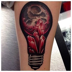 Crystal Light Bulb Tattoo by Julian Ethan Allistair #lightbulb #crystal #JulianEthanAllistair