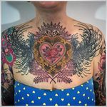 Mums and Heart by Tiny Miss Becca (via IG-s6girl) #ornate #neotraditional #tinymissbecca #largescale #colorful