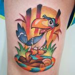 Lion King tattoo by @sinprisass on Instagram. #zazu #lionking #disney #waltdisney #film #movie #animated #lion #animal #bird #pelican