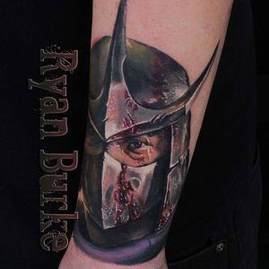 Shredder Portrait Tattoo by Ryan Burke #Shredder #TMNT #NinjaTurtles #Portrait #RyanBurke